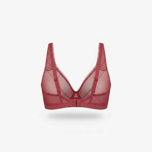 Bramanta Triumph Aura Spotlight beugel-bh in rood met transparante mesh details en verfijnde kanten afwerking