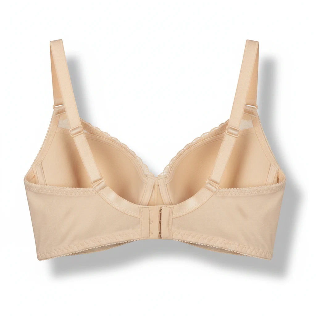 Bramanta Triumph Claudette 104 bh zonder beugel in nude kleur, achterzijde met verstelbare bandjes en haaksluiting