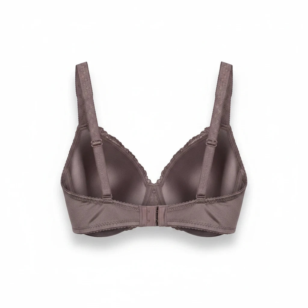 Bramanta Triumph Ladyform Soft beugel-bh in taupe met kanten details en verstelbare schouderbandjes