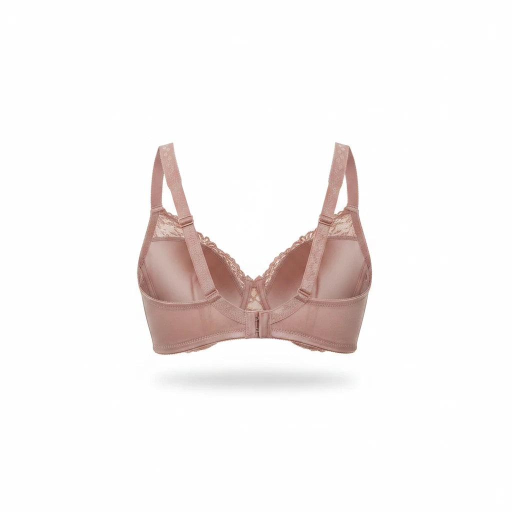 Bramanta Triumph Ladyform Soft beugel-bh in roze met kanten details en verstelbare schouderbandjes, achterkant