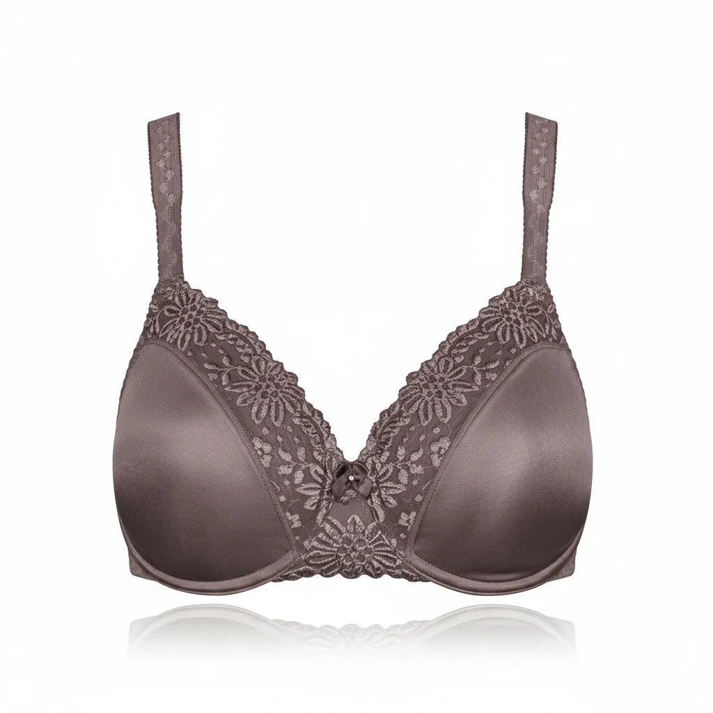 Bramanta Triumph Ladyform Soft beugel-bh in taupe met verfijnde kanten details en comfortabele pasvorm