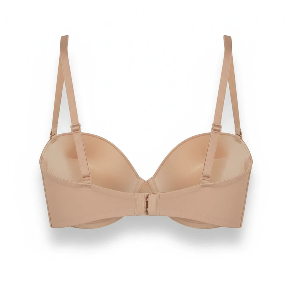 Bramanta Triumph Stepy Soft voorgevormde bh in nude kleur, achterkant met verstelbare bandjes en sluiting