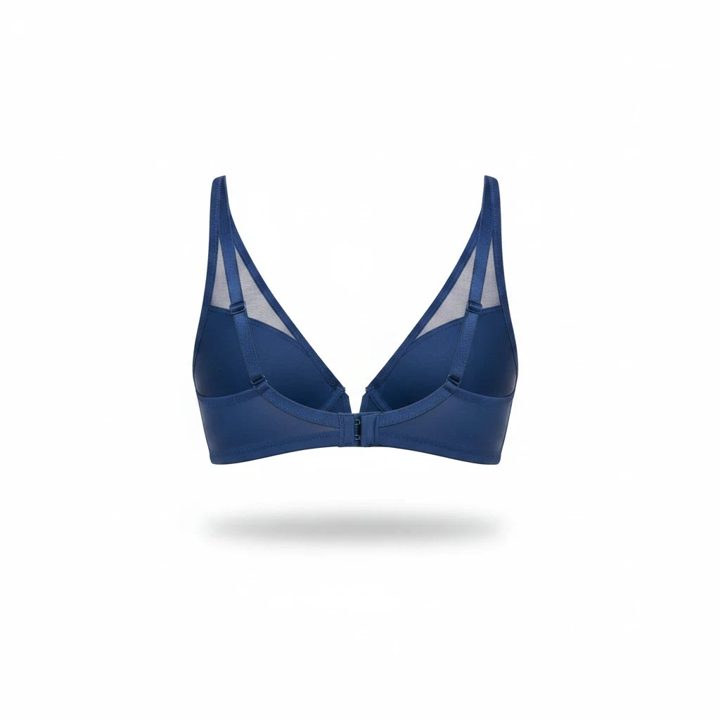 Bramanta Triumph Vivid Spotlight beugel-bh in donkerblauw met transparante mesh details en verstelbare schouderbandjes